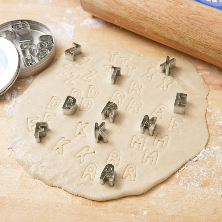 ATECO 6949 Alphabet Cookie Cutter Set (A–Z) - Tin, Set of 26 - Canadian Distribution - Ships Free Within Canada on Orders Above CAD $199