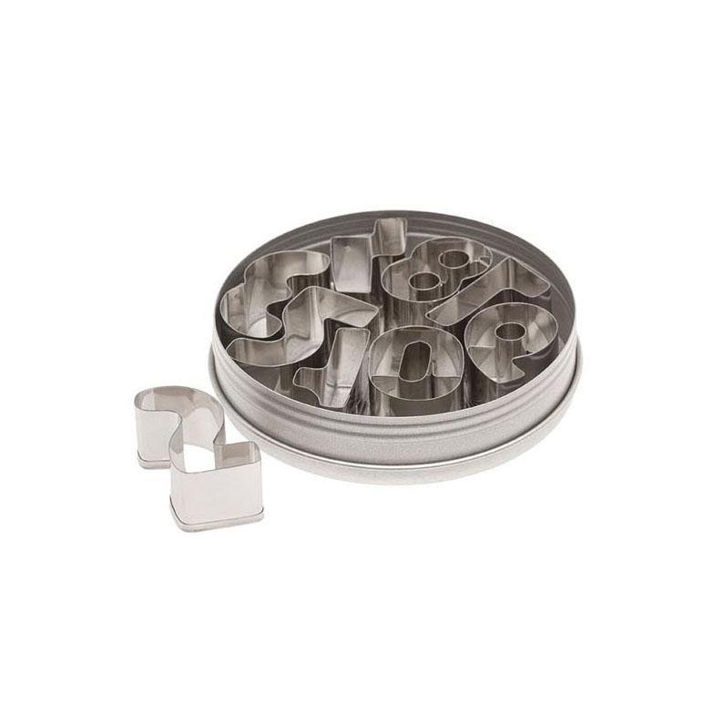 ATECO 7802 Number Cutter Set (0-8, flip 6 for 9) - Stainless Steel, Set of 9 - Canadian Distribution - Ships Free Within Canada on Orders Above CAD $199