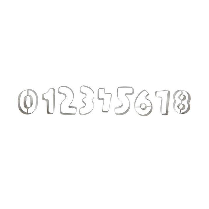 ATECO 7802 Number Cutter Set (0-8, flip 6 for 9) - Stainless Steel, Set of 9 - Canadian Distribution - Ships Free Within Canada on Orders Above CAD $199