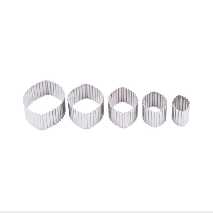 ATECO 5205 Fluted Football Cookie Cutter Set - Stainless Steel, Set of 5 - Canadian Distribution - Ships Free Within Canada on Orders Above CAD $199