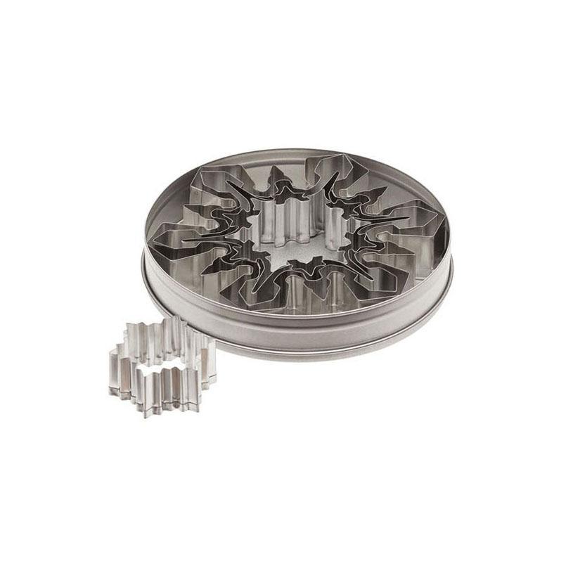 ATECO 4843 Snowflake Cookie Cutter Set - Stainless Steel, Set of 5 - Canadian Distribution - Ships Free Within Canada on Orders Above CAD $199