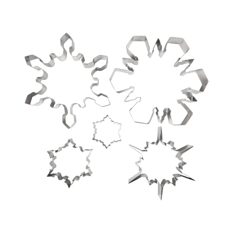 ATECO 4843 Snowflake Cookie Cutter Set - Stainless Steel, Set of 5 - Canadian Distribution - Ships Free Within Canada on Orders Above CAD $199