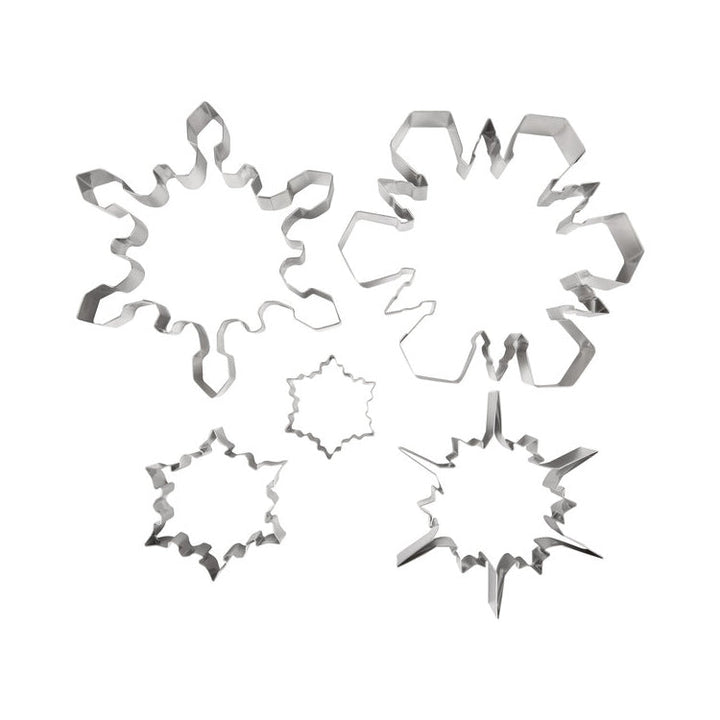 ATECO 4843 Snowflake Cookie Cutter Set - Stainless Steel, Set of 5 - Canadian Distribution - Ships Free Within Canada on Orders Above CAD $199