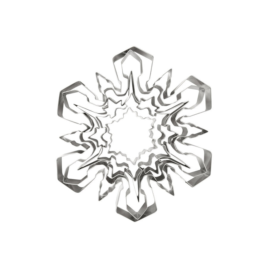 ATECO 4843 Snowflake Cookie Cutter Set - Stainless Steel, Set of 5 - Canadian Distribution - Ships Free Within Canada on Orders Above CAD $199