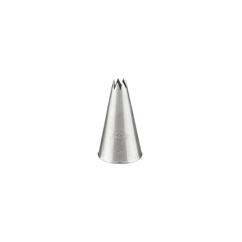 ATECO S/S #18 Open Star Piping Tip - Canadian Distribution - Ships Free Within Canada on Orders Above CAD $199