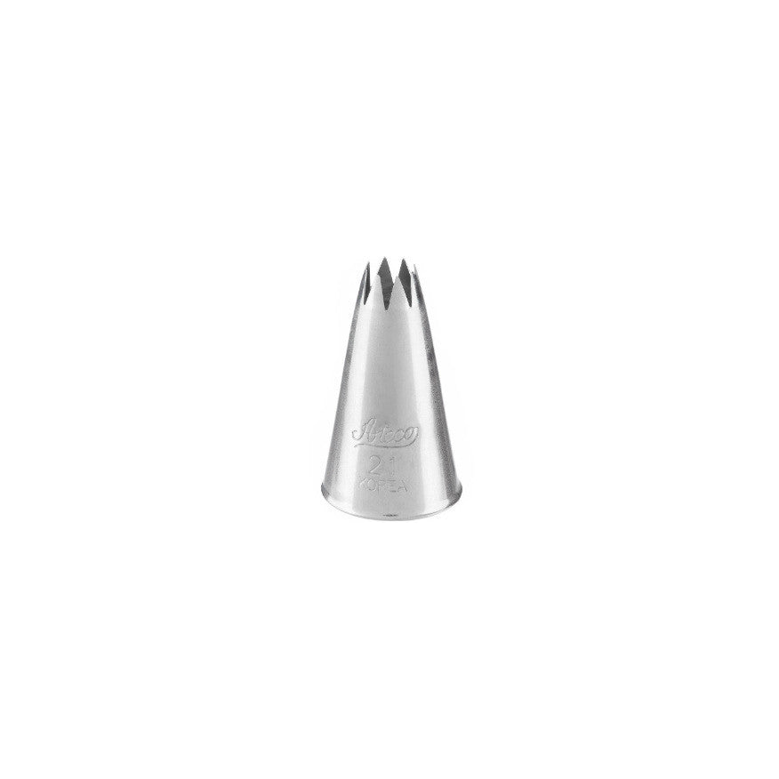 ATECO S/S #21 Open Star Piping Tip - Canadian Distribution - Ships Free Within Canada on Orders Above CAD $199
