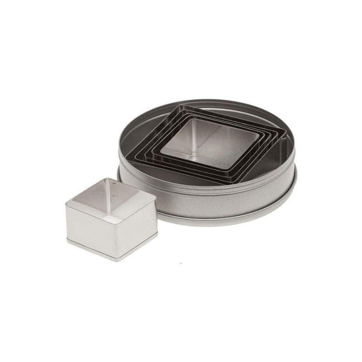 ATECO 5253 Jeu de découpoirs carrés lisses - Acier inoxydable, ensemble de 6 - Distribution canadienne - Livraison gratuite au Canada pour les commandes de plus de 199 CAD