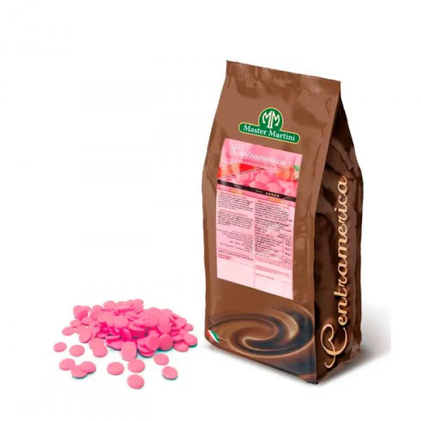 Gran Centramerica Pink Strawberry Discs - Compound Chocolate - 10 KG Box - Master Martini Canada