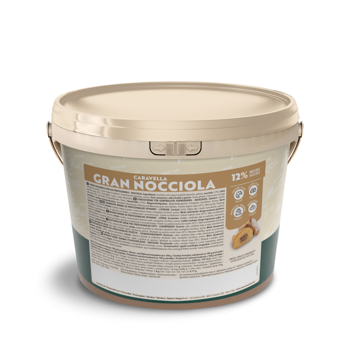 Smooth Hazelnut Filling 12% - Gran Caravella Nocciola - 5 KG Bucket - Master Martini Canada - Canadian Distributor