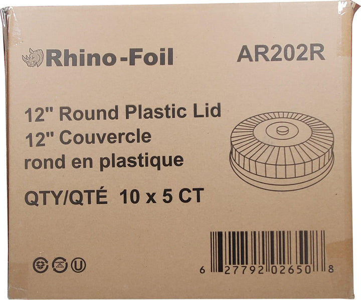 Rhino-Foil - 12" Clear Plastic Lid for Round Catering Tray - AR202R