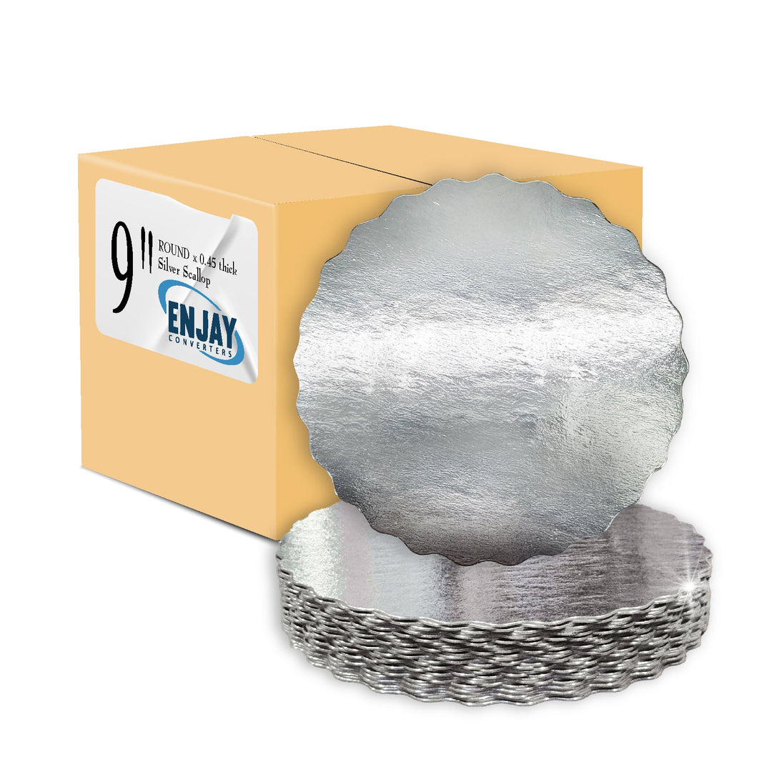 Enjay - Scallop Sheets - 9" - Round - Silver - 0.45 thick