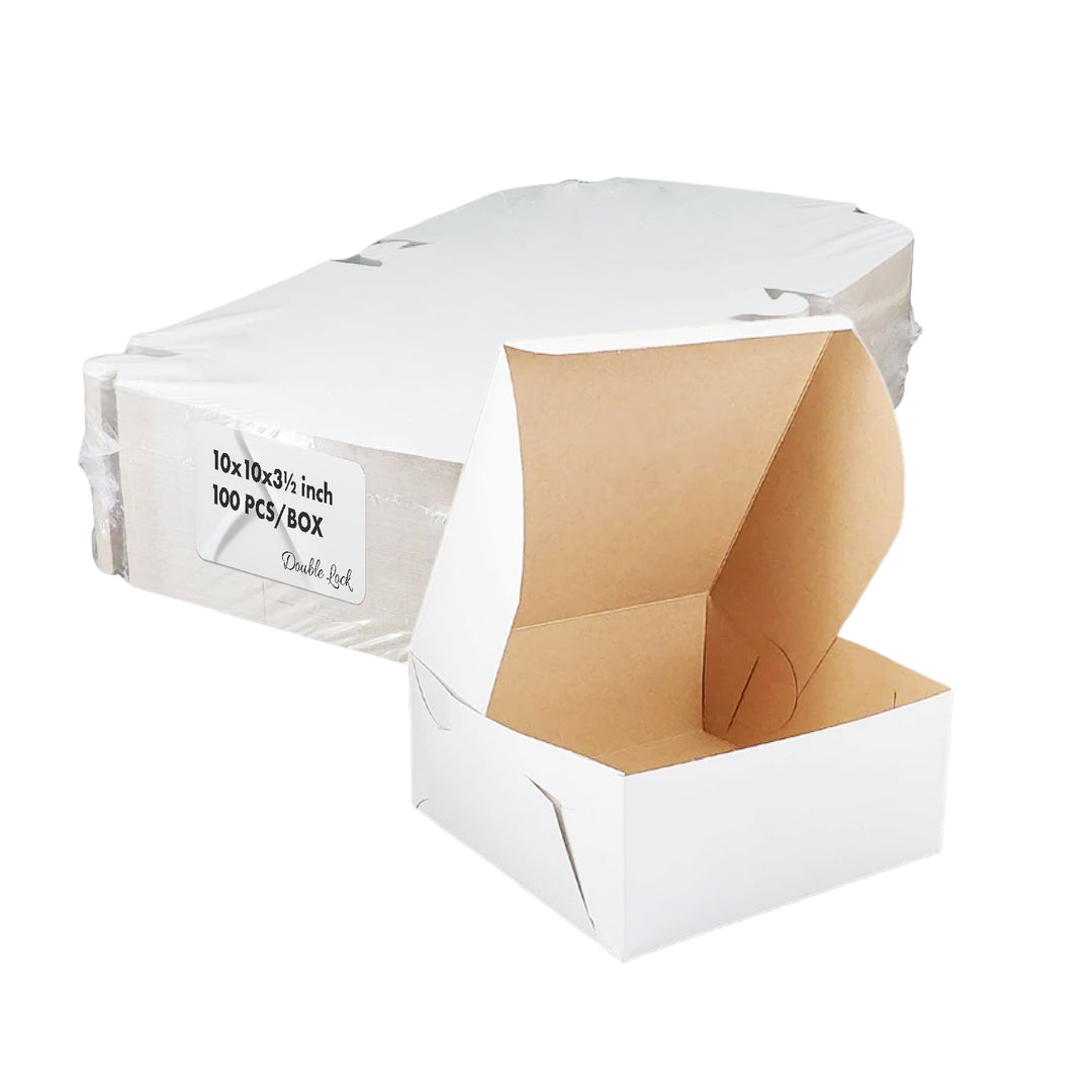 EB - Boîtes à gâteaux blanches - 10x10x3½