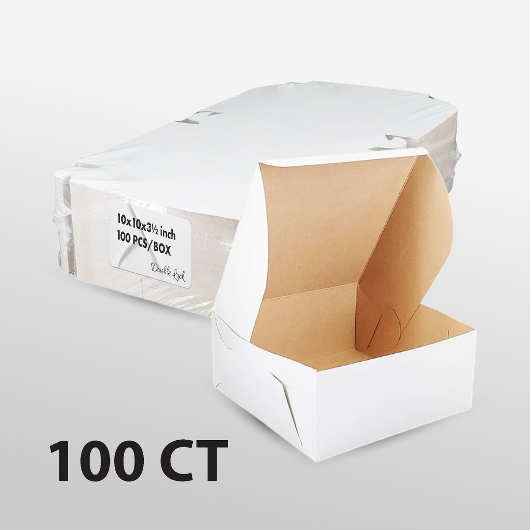 EB - Boîtes à gâteaux blanches - 10x10x3½