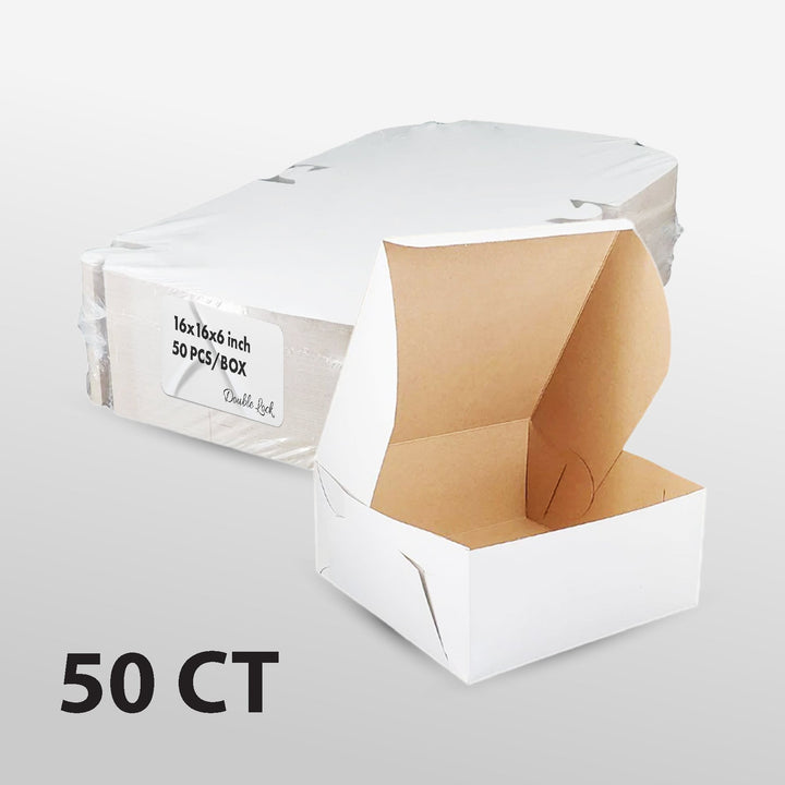 EB - Boîtes à gâteaux blanches - 16x16x6