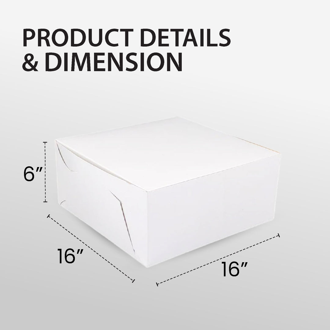 EB - Boîtes à gâteaux blanches - 16x16x6