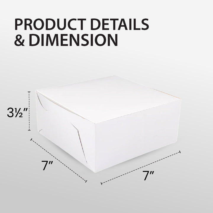 EB - Boîtes à gâteaux blanches - 7x7x3½