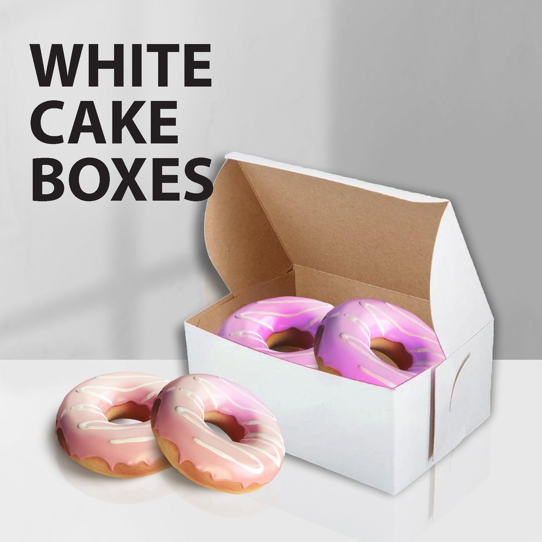 EB - Boîtes à gâteau blanches - 8x4x3½
