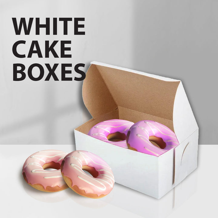 EB - Boîtes à gâteau blanches - 8x4x3½