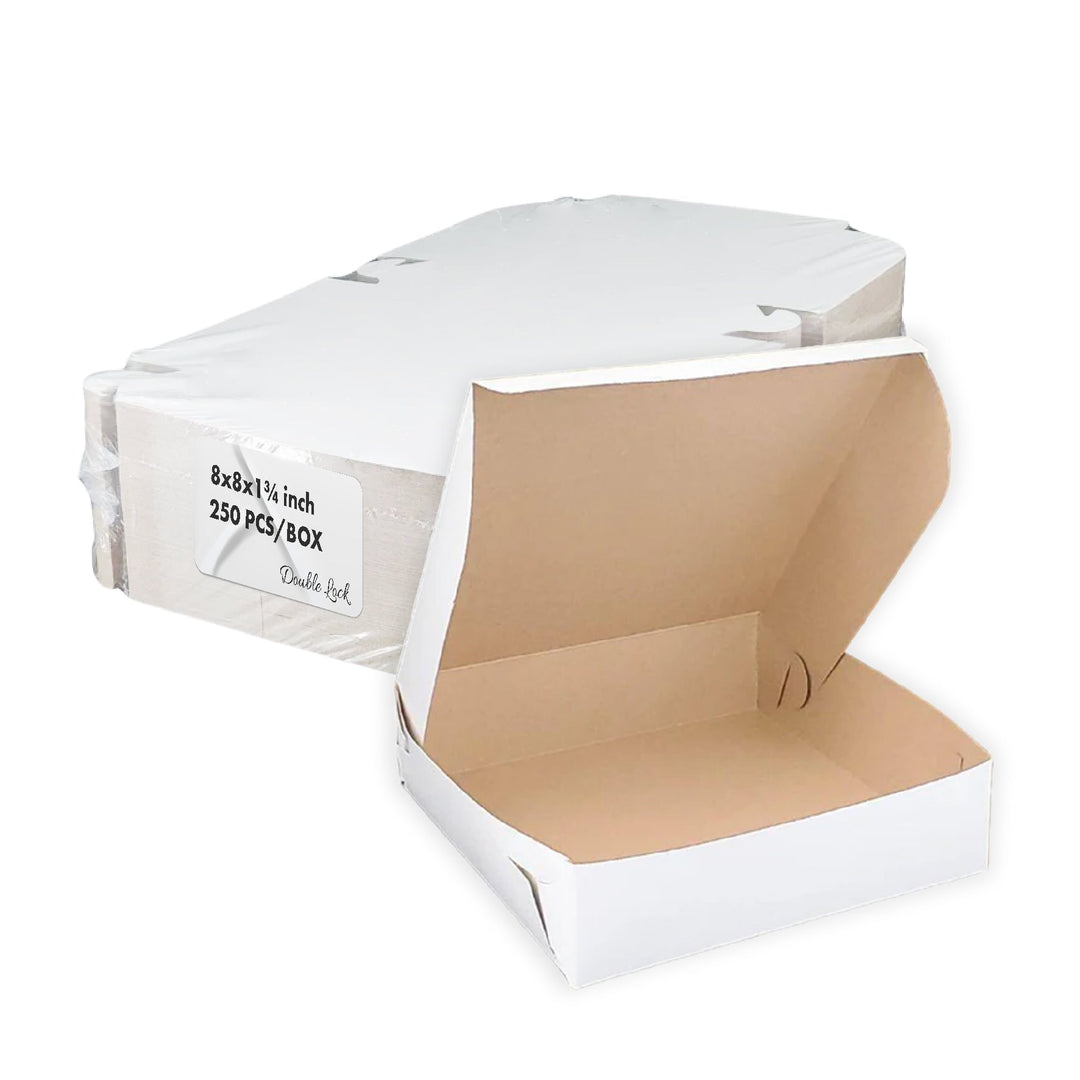 EB - Boîtes à gâteaux blanches - 8x8x1¾