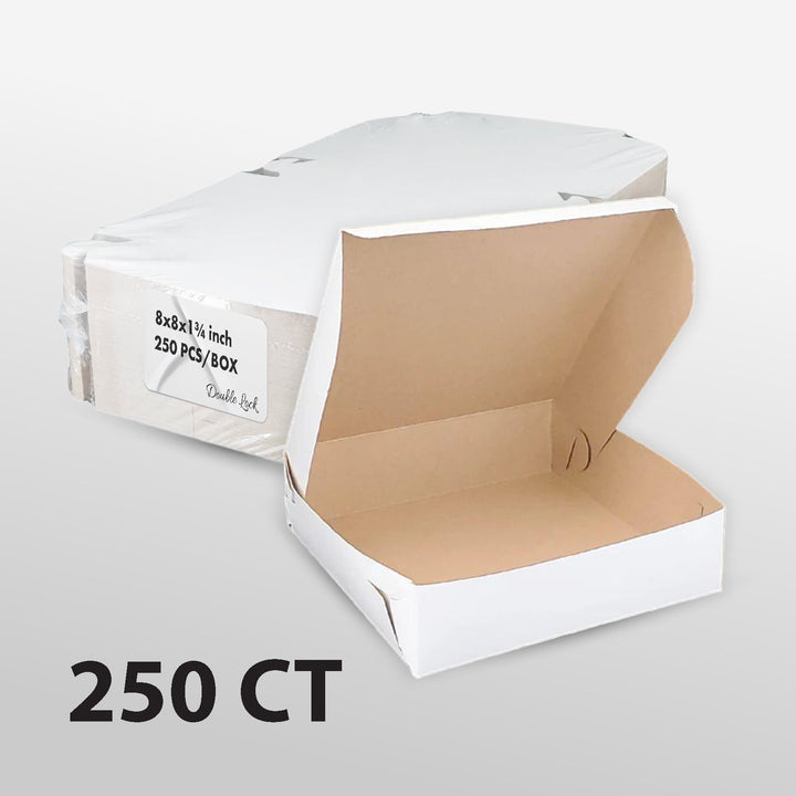 EB - Boîtes à gâteaux blanches - 8x8x1¾