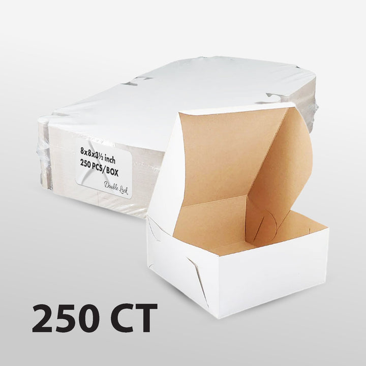 EB - White Cake Boxes - 8x8x3½