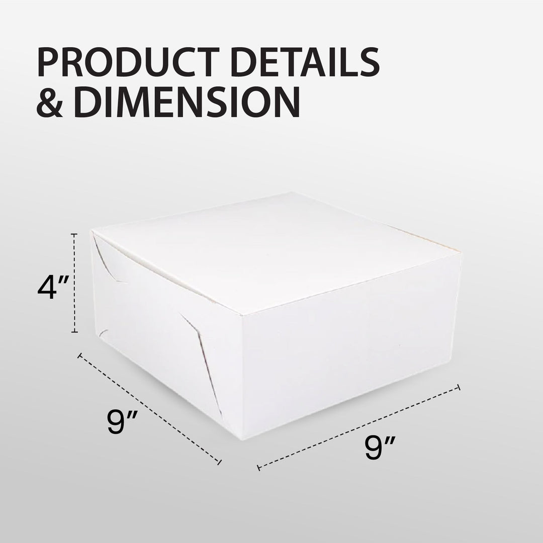 EB - White Cake Boxes - 9x9x4