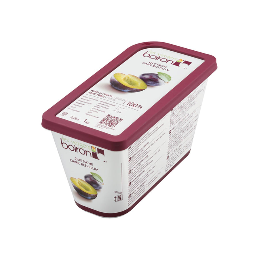 LES VERGERS BOIRON Frozen Fruit Puree – Dark Red Plum (1kg) - Canadian Distribution - Ships Free Within Canada on Orders Above CAD $199