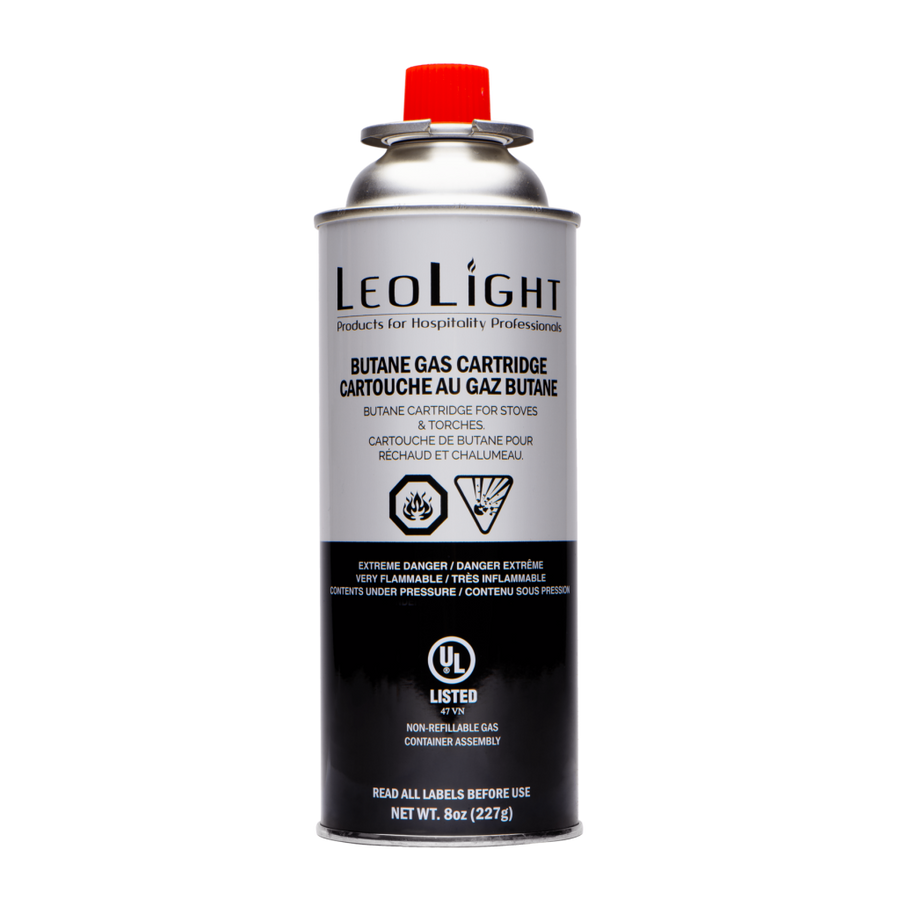 Fuel Canned Cart Butane 8 oz. - 12 x 220 GR - Leo Light - Packaging and Accessories - Restaurant Supplies and Equipment - Canadian Distribution