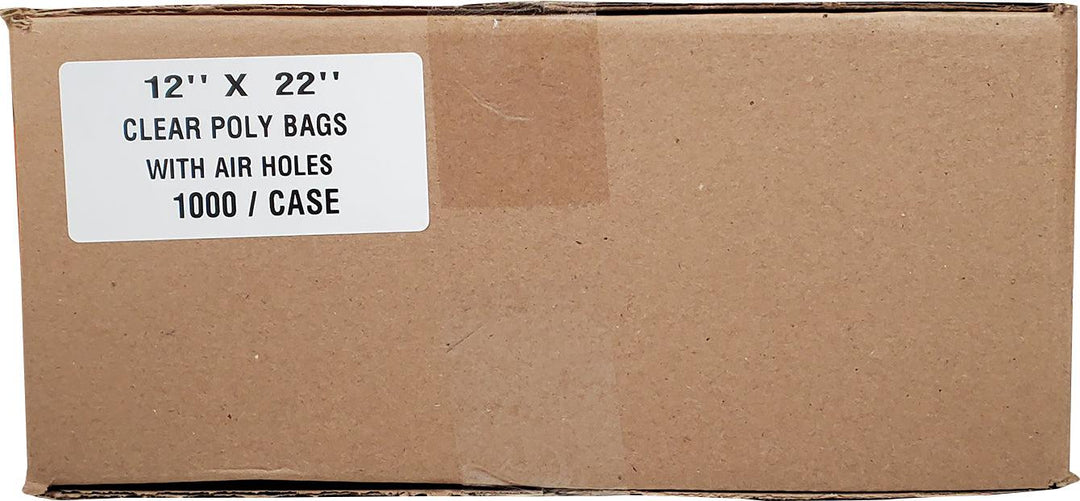 12"x22" - Poly Bags - Clear - w/Holes