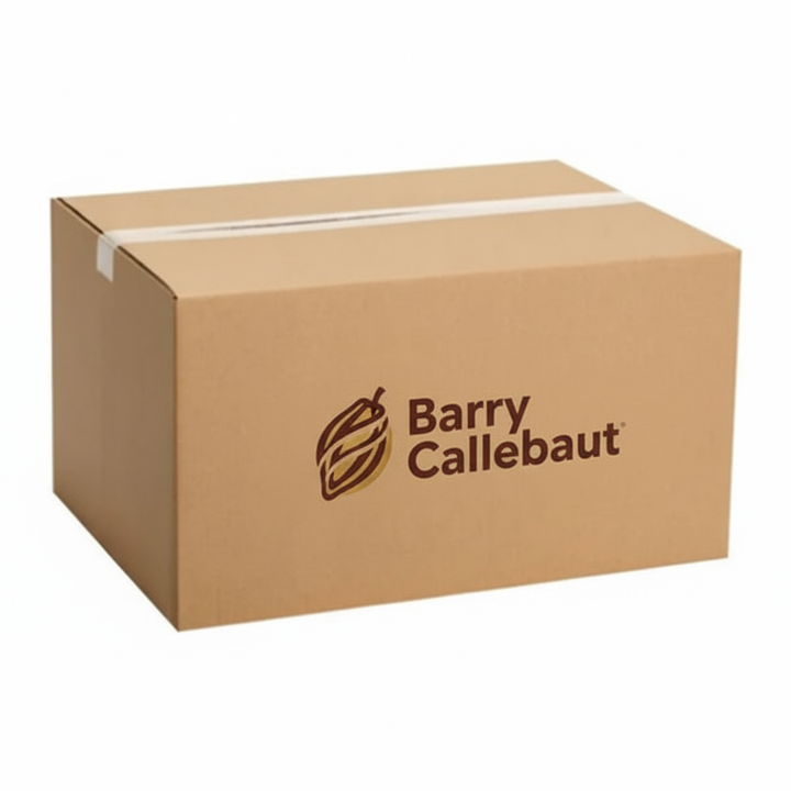 Barry Callebaut branded cardboard box on a white background