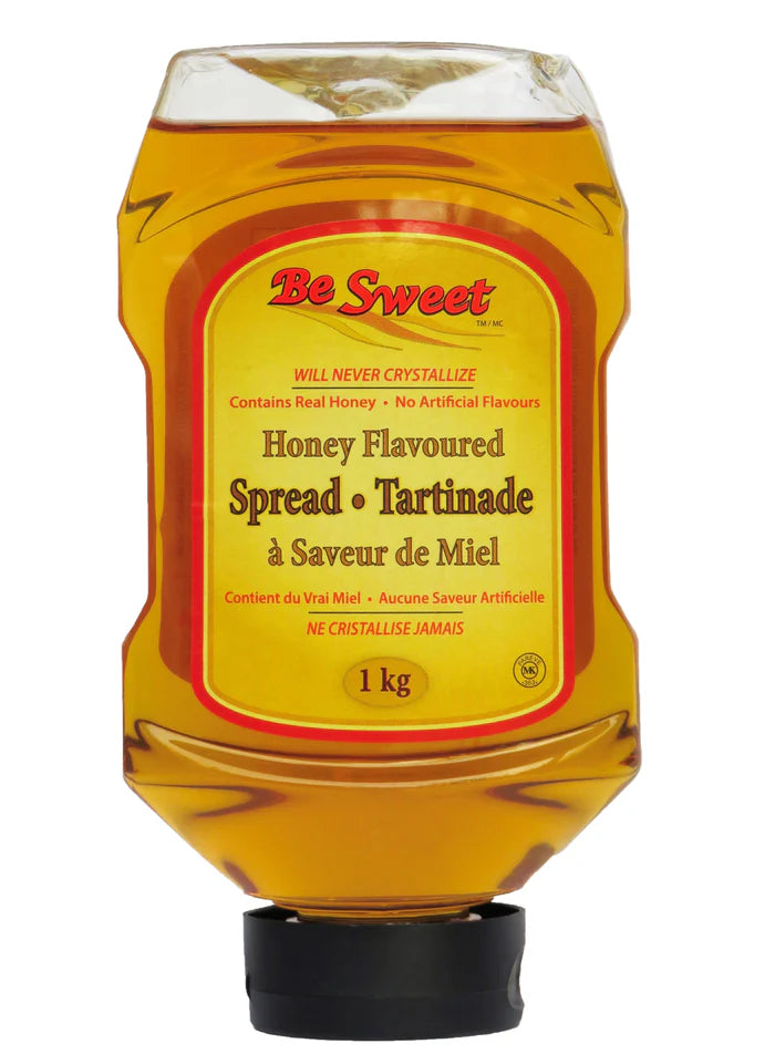 Be Sweet - Honey Spread Upside Down Bottle - Case of 12 x 1KG Bottles - Canadian Distribution
