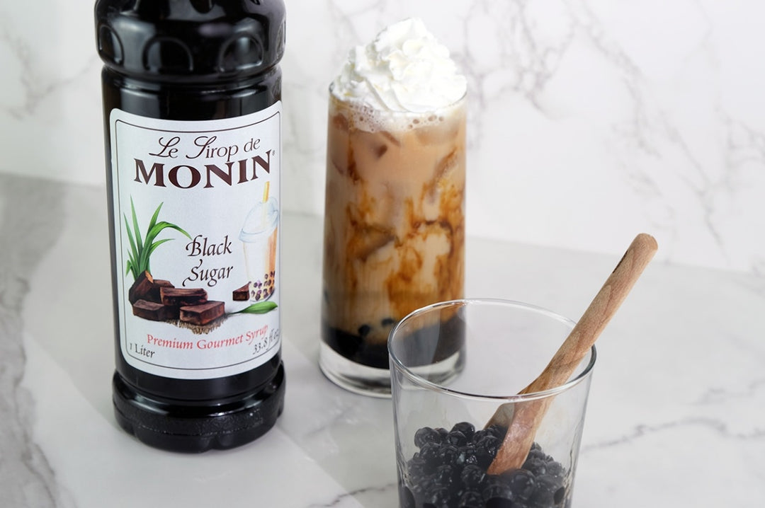 Make Great Bubble Tea with Black Sugar Syrup - Monin - Premium Syrups and Flavourings - 4 x 1 L per case