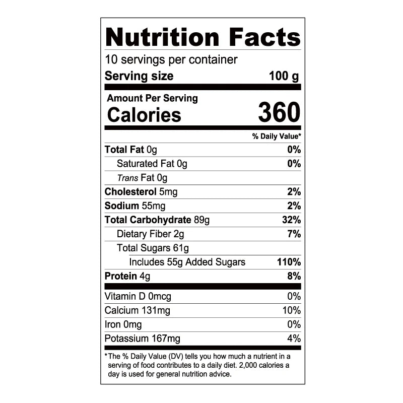 Nutrition facts label for a bossen yogurt powder with detailed calorie and nutrient information.
