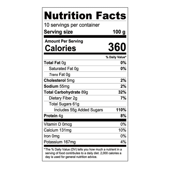 Nutrition facts label for a bossen yogurt powder with detailed calorie and nutrient information.