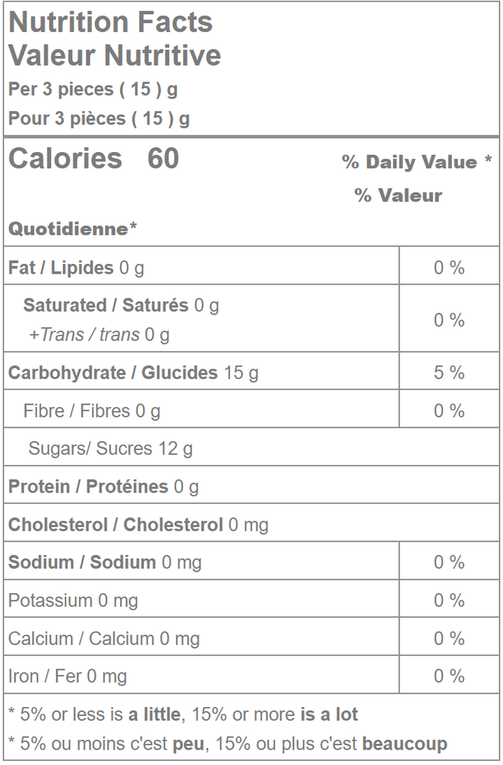Butter'n cream candy nutrition facts