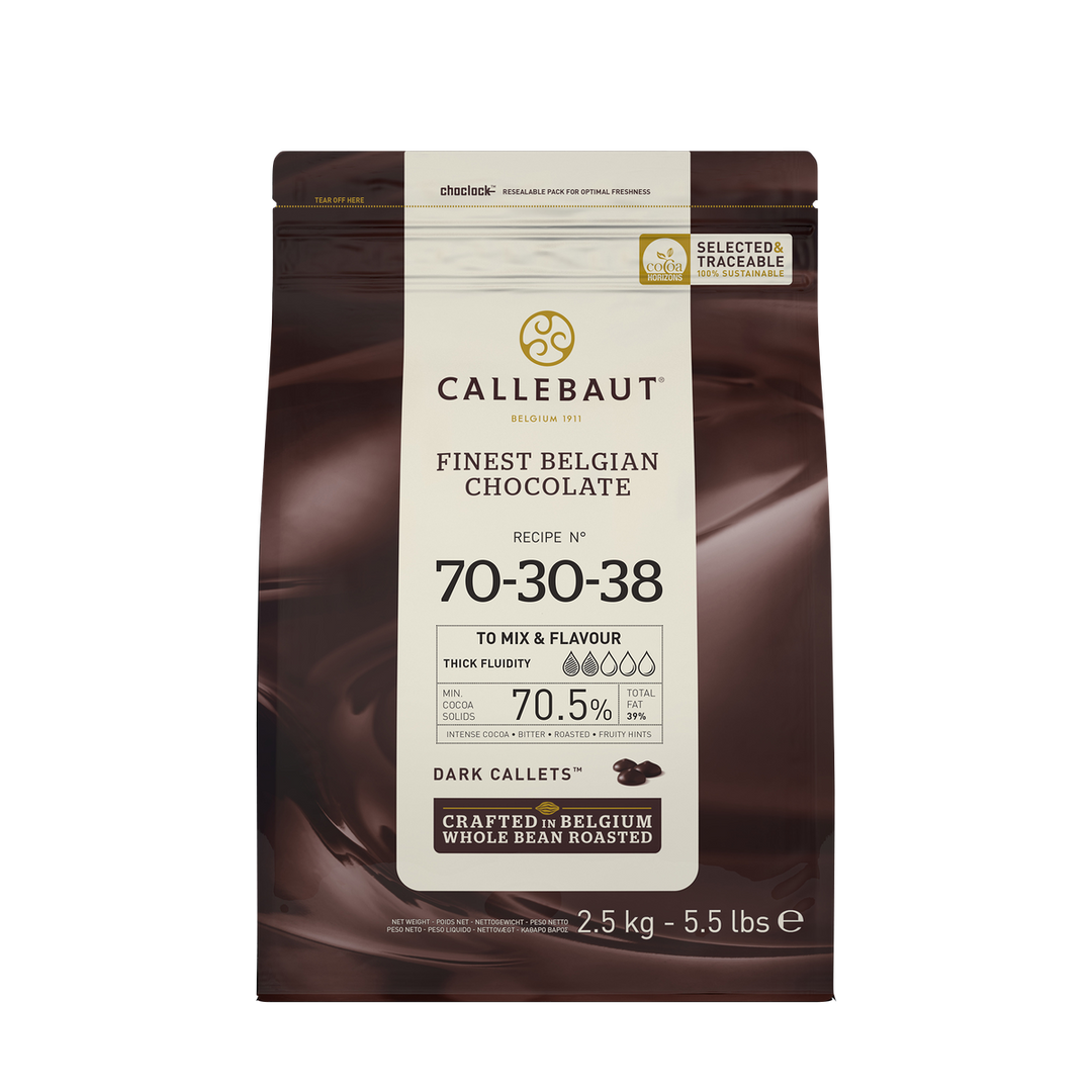 Callebaut dark chocolate packaging on a white background