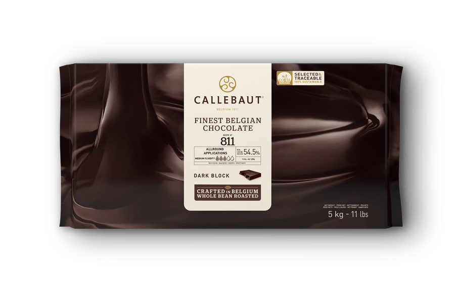 CALLEBAUT - Dark Chocolate Couverture Wrapped Block - 811 - 5KG - Barry Callebaut Canadian Distribution