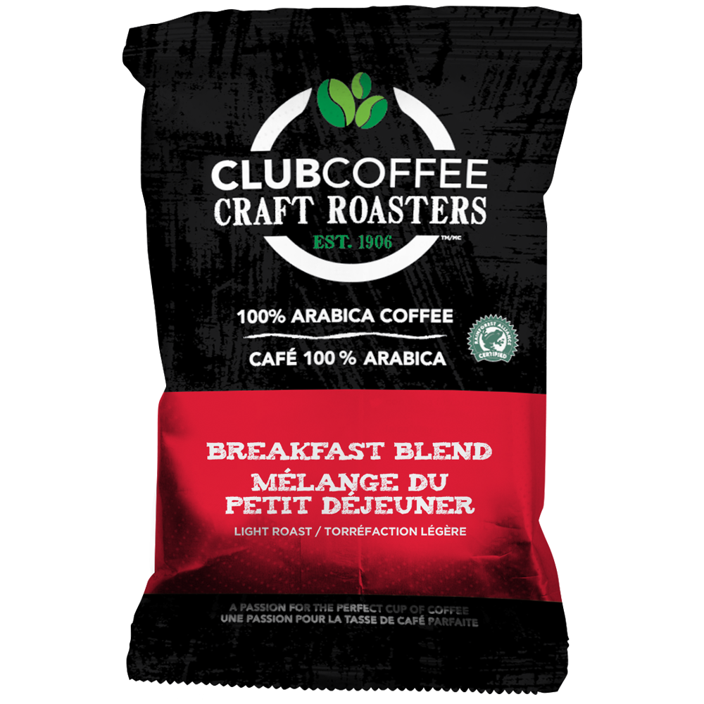 Club Coffee Craft Roasters | Breakfast Blend | Fractional Packaging - Case of 64 x 2 oz Packets