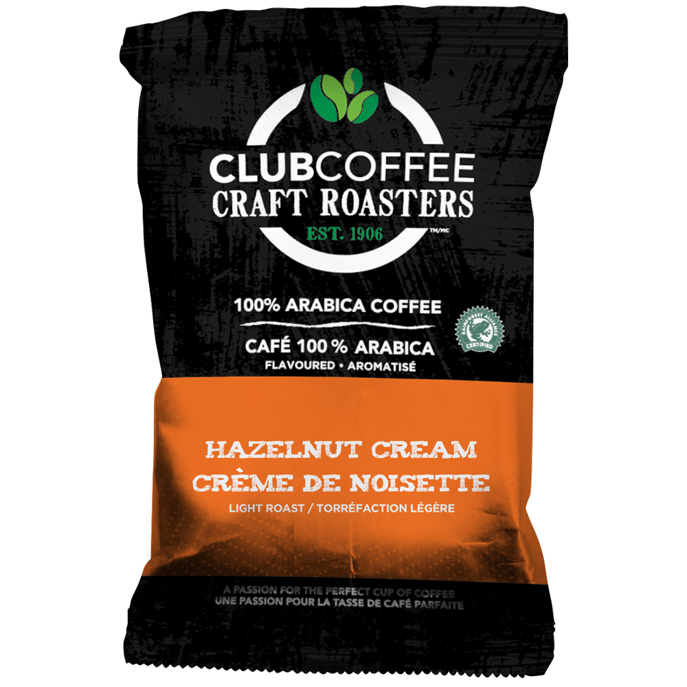 Club Coffee Craft Roasters | Hazelnut Cream | Fractional Packaging - Case of 42 x 2.5 oz Packets