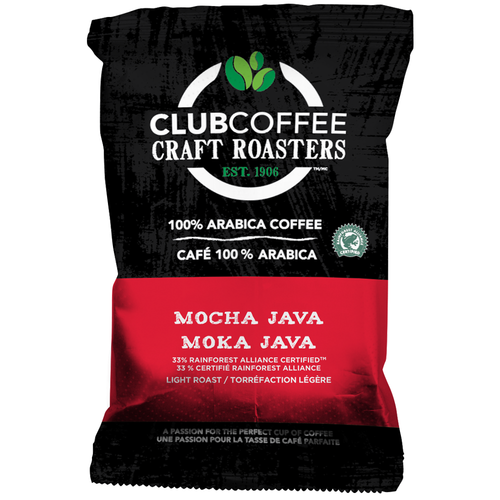 Club Coffee Craft Roasters | Mocha Java | Fractional Packaging - Case of 42 x 2.5 oz Packets