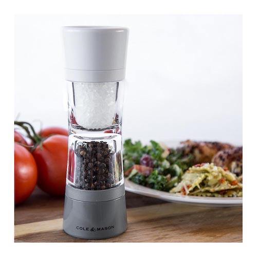 COLE & MASON Lincoln White & Grey Duo Salt & Pepper Mill, 7.5 in (19 cm) - Canadian Distribution - Ships Free Within Canada on Orders Above CAD $199