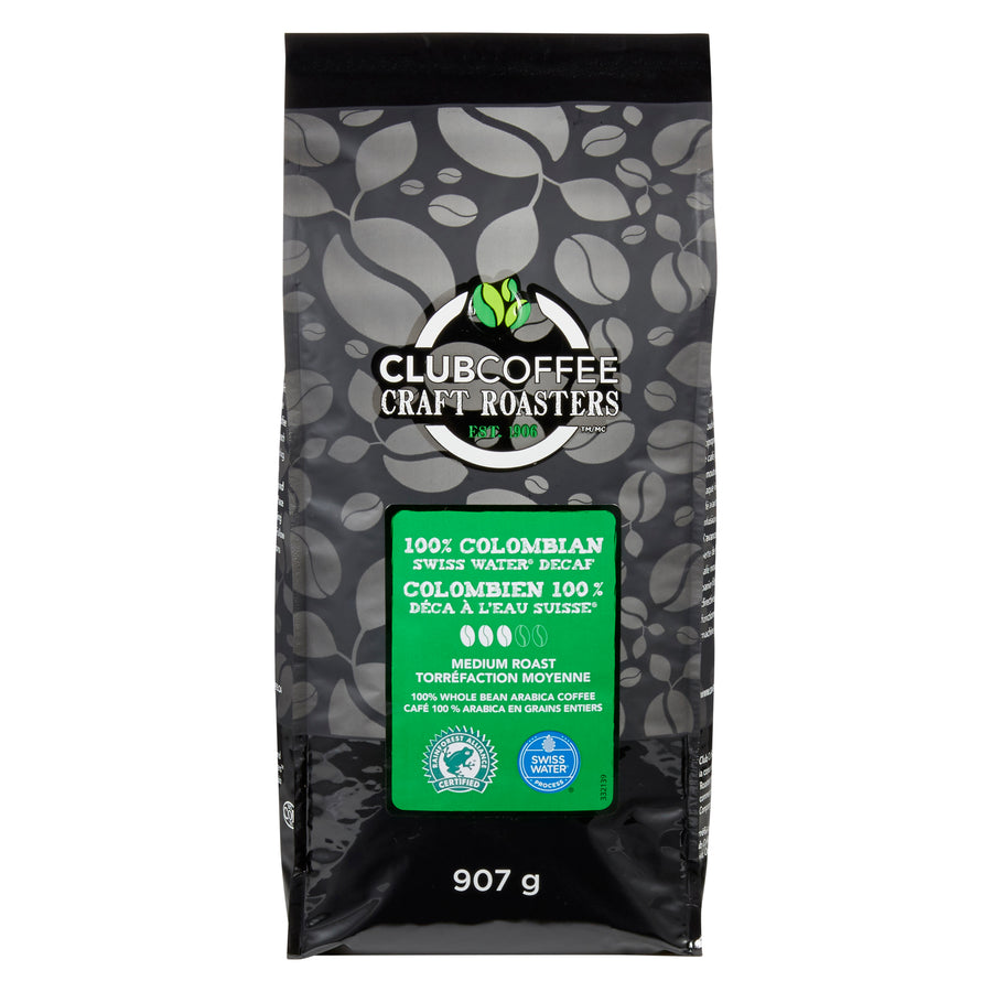 CRAFT ROASTERS 100% COLOMBIAN SWISS WATER® DECAF WHOLE BEAN BAG
