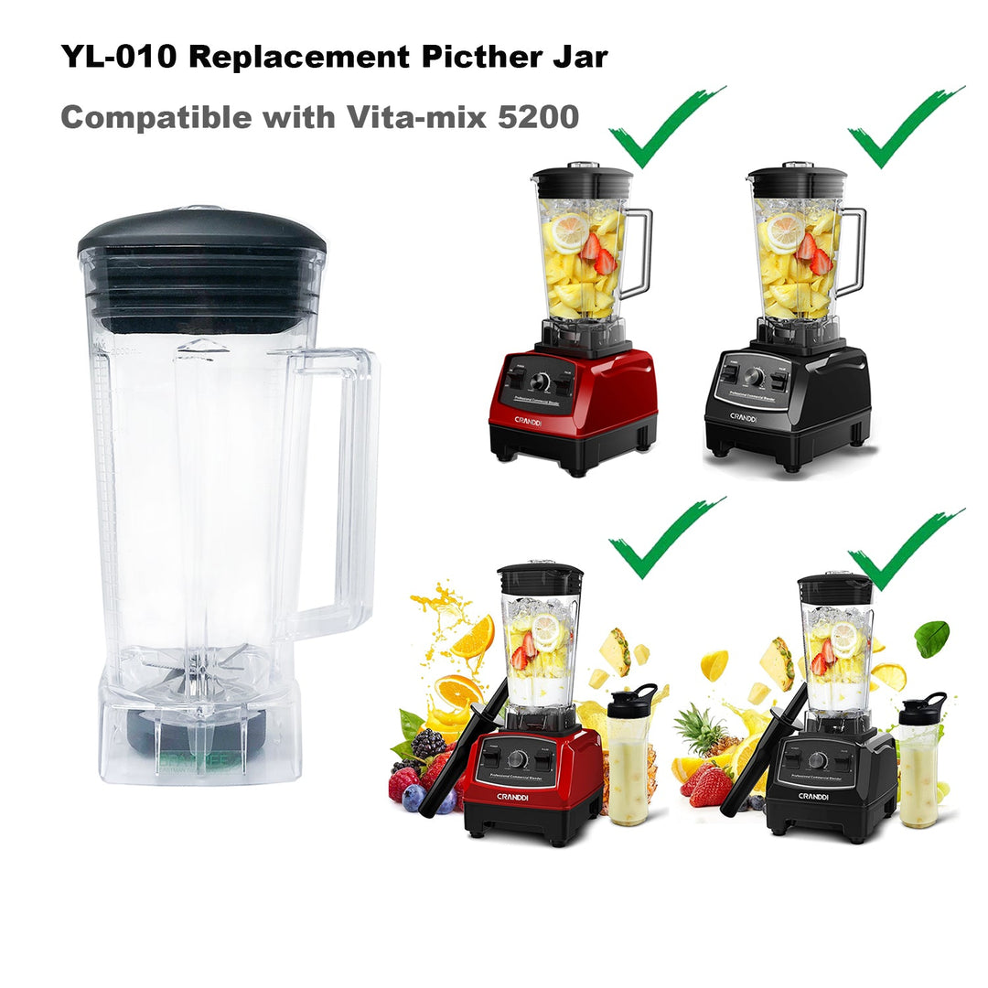 CRANDDI replacement jar for YL-010 and Compatible with Vitamix 5200