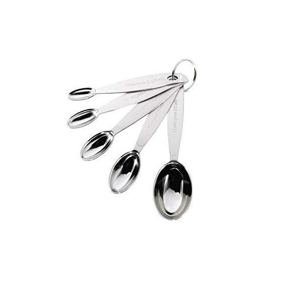 CUISIPRO Oval Measuring Spoon Set, Stainless Steel, 5-Piece - Canadian Distribution - Ships Free Within Canada on Orders Above CAD $199