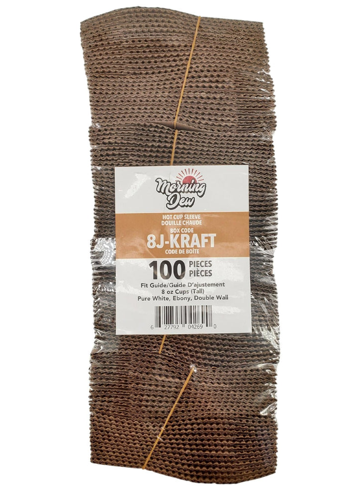 Morning Dew - Hot Cup Sleeves for 8 oz Tall Hot Paper Cups - Kraft - 10 x 100 count