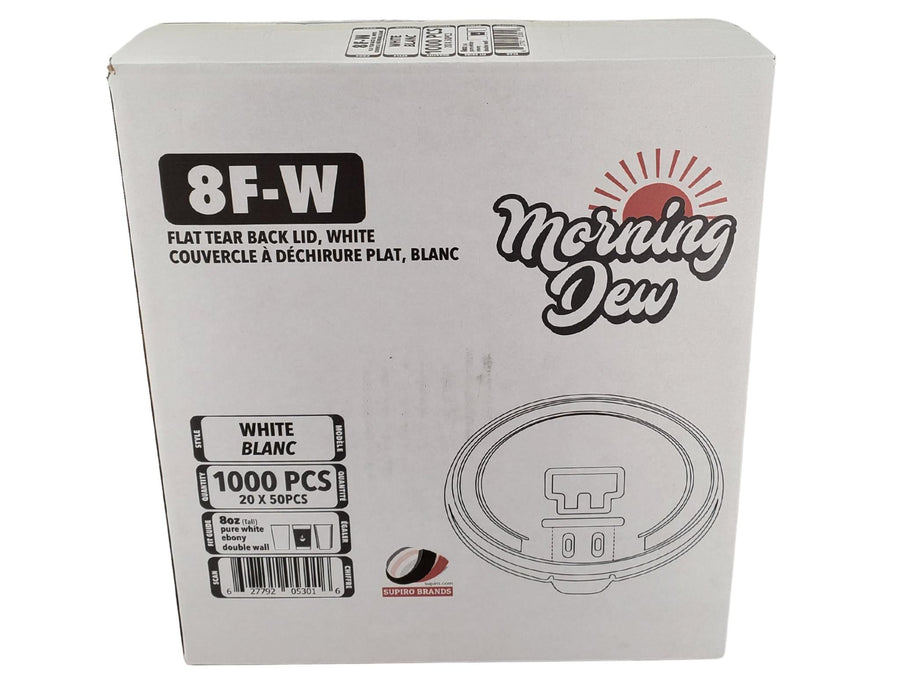 Morning Dew - 8 oz Flat Tear Back Lids - 20 x 50 count