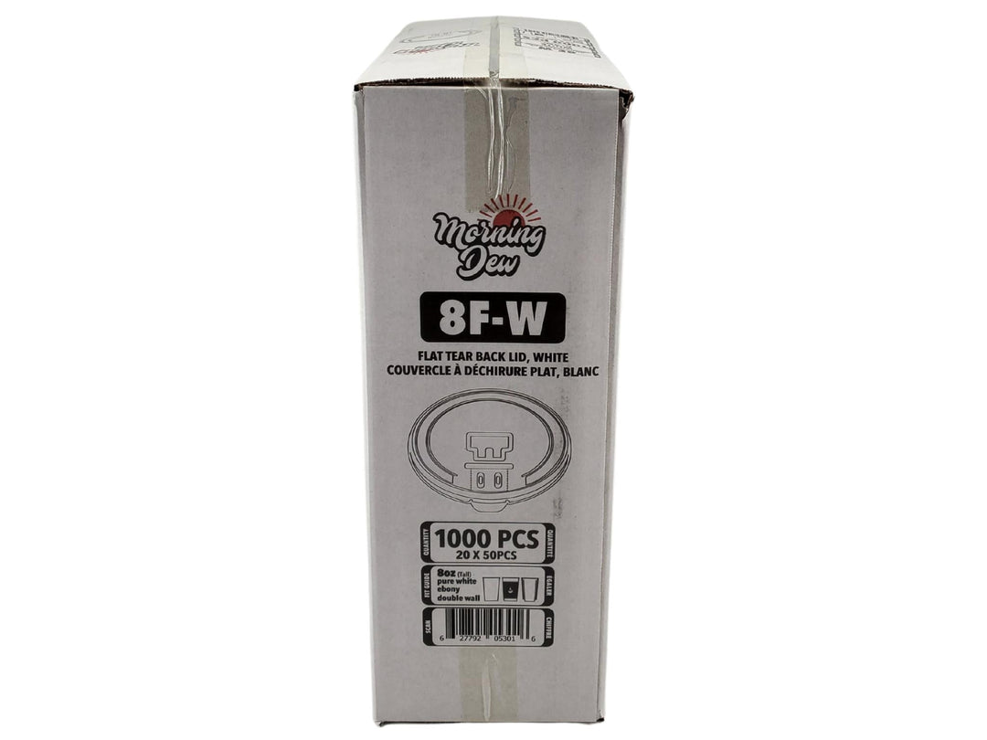 Morning Dew - 8 oz Flat Tear Back Lids - 20 x 50 count