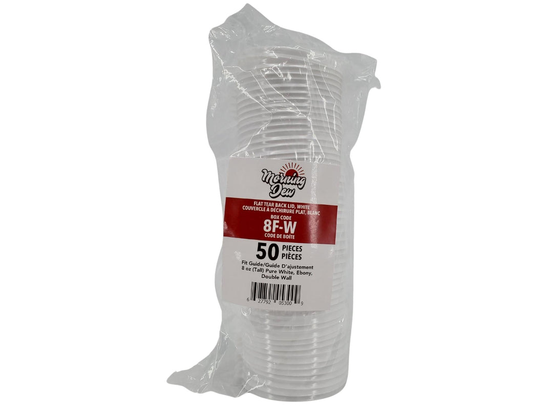 Morning Dew - 8 oz Flat Tear Back Lids - 20 x 50 count