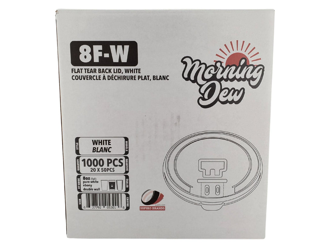 Morning Dew - 8 oz Flat Tear Back Lids - 20 x 50 count