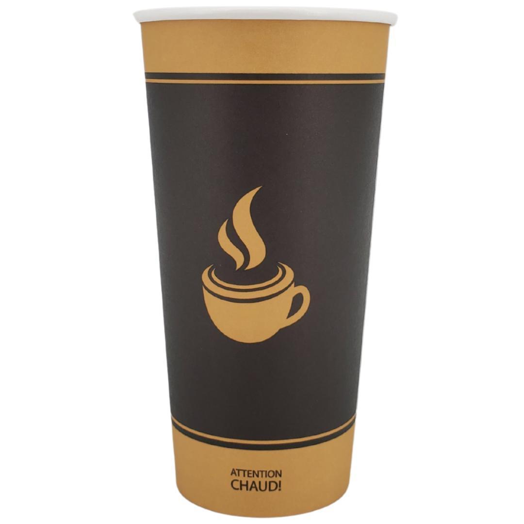 Morning Dew - 20 oz Hot Paper Cups - Ebony Print - 20 x 25 count